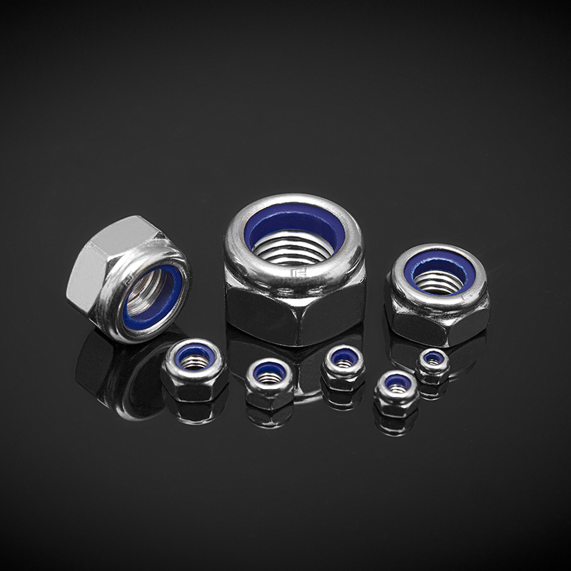 DIN 985 rostfritt stål rådande vridmoment typ sexkantiga tunna muttrar med icke-metallisk insats DIN 985 rostfritt stål rådande vridmoment typ sexkantiga tunna muttrar med icke-metallisk insats